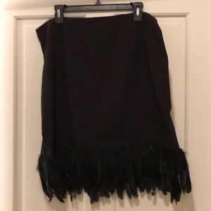 Nicole - Nicole Miller Black Feather Trimmed Skirt